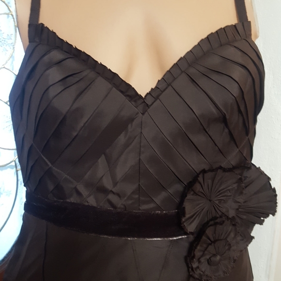 BCBGMAXAZRIA SILK TAFFETA MAHOGANY DRESS - Picture 3 of 9